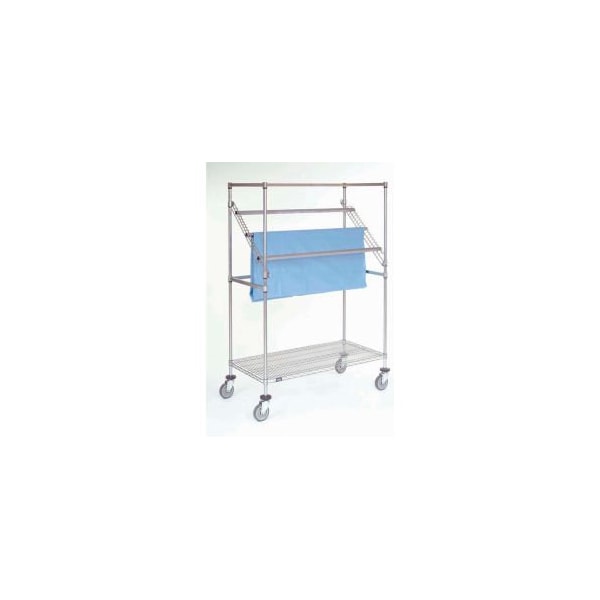 Global Equipment Nexel Chrome High Profile Sterile Wrap Rack, 2 Casters with Brakes, 48"L x 24"W x 68"H SWR2448CB - main
